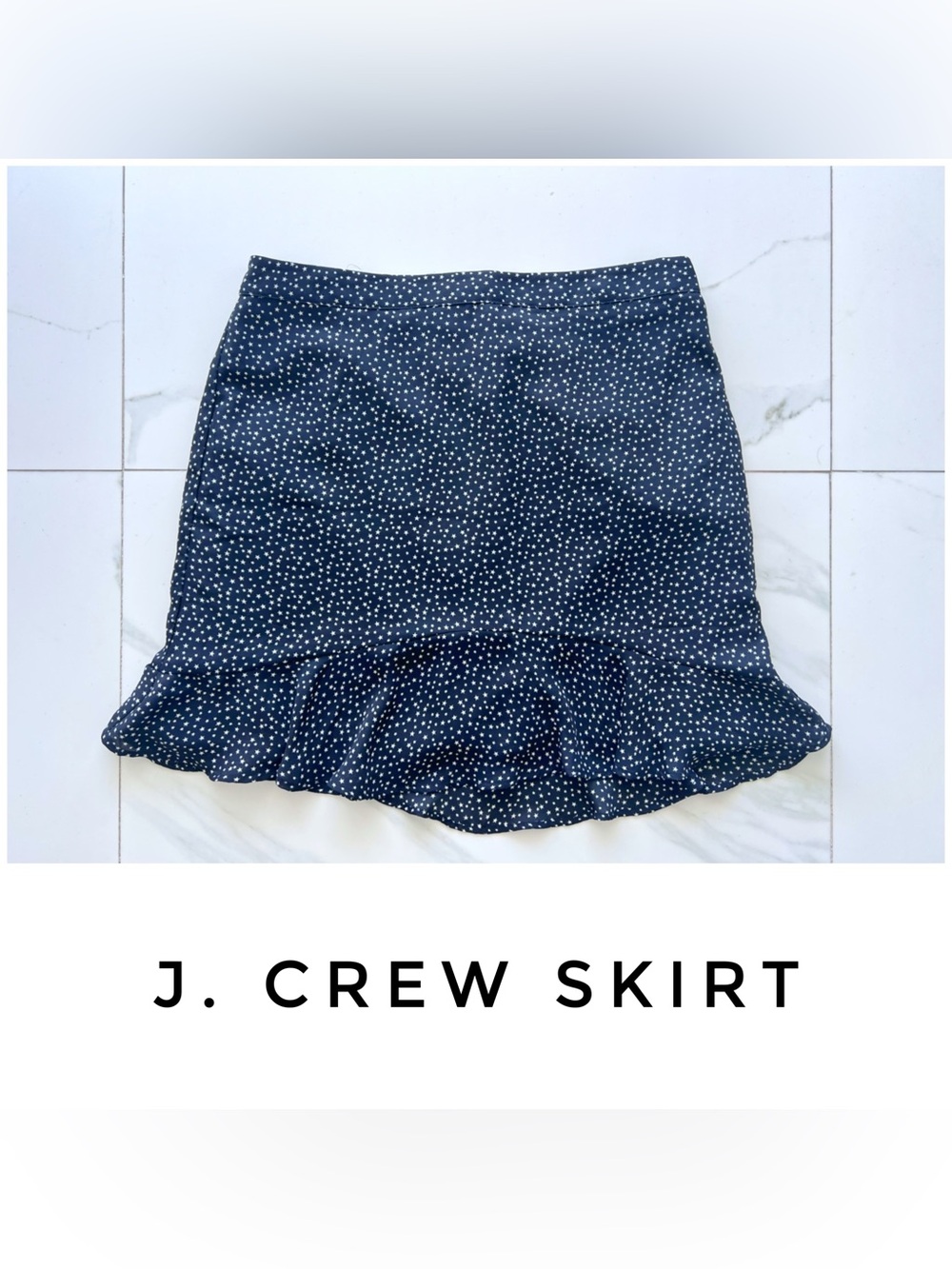 J. Crew skirt size 4 black white stars flounce mini